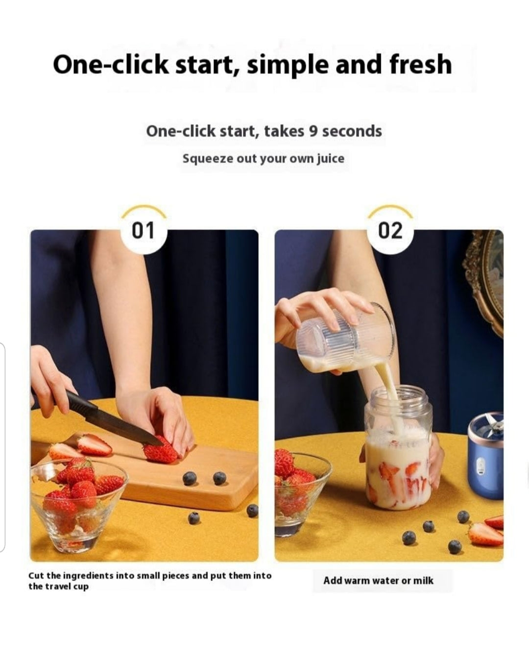 High Quality Twin Gear Portable Juice Blender